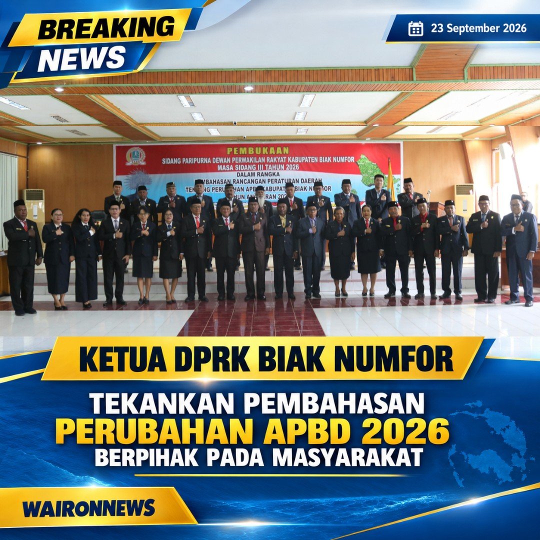 Ketua DPRK Biak Numfor Tekankan Pembahasan Perubahan APBD 2026 Berpihak pada Masyarakat