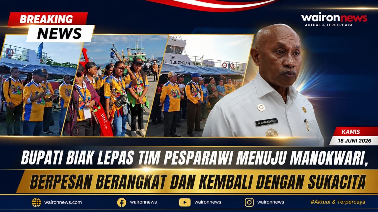 Bupati Biak Lepas Tim Pesparawi Menuju Manokwari, Berpesan Berangkat dan Kembali dengan Sukacita