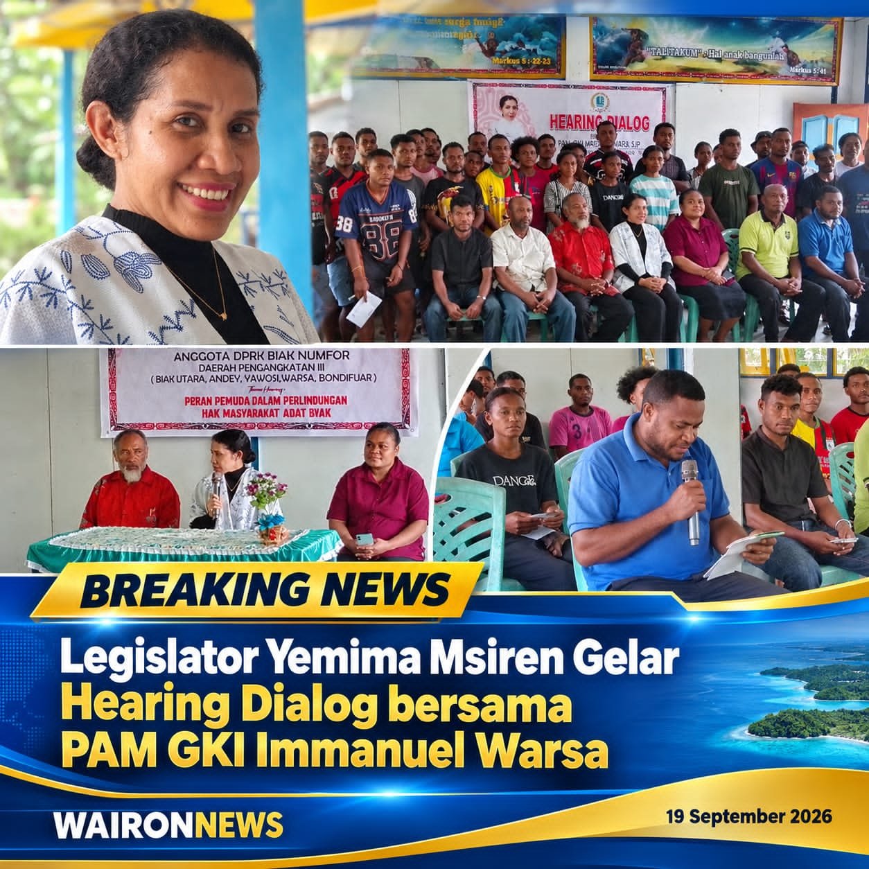 Legislator Yemima Msiren Gelar Hearing Dialog bersama PAM GKI Immanuel Warsa