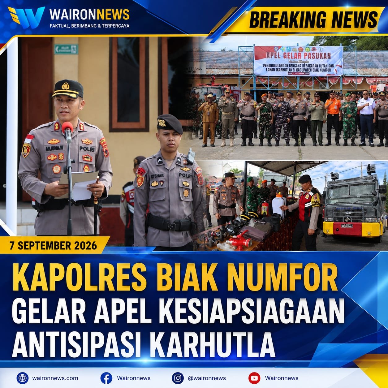 Kapolres Biak Numfor Gelar Apel Kesiapsiagaan Antisipasi Karhutla