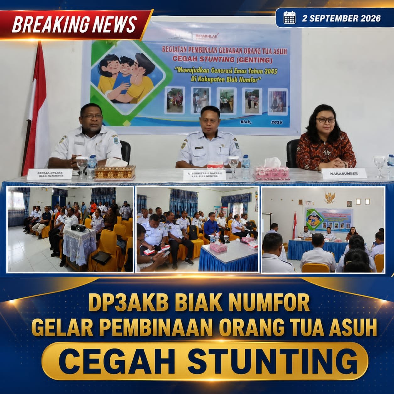 DP3AKB Biak Numfor Gelar Pembinaan Orang Tua Asuh Cegah Stunting
