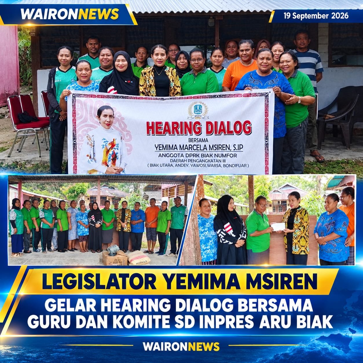 Legislator Yemima Msiren Gelar Hearing Dialog Bersama Guru dan Komite SD Inpres Aru Biak
