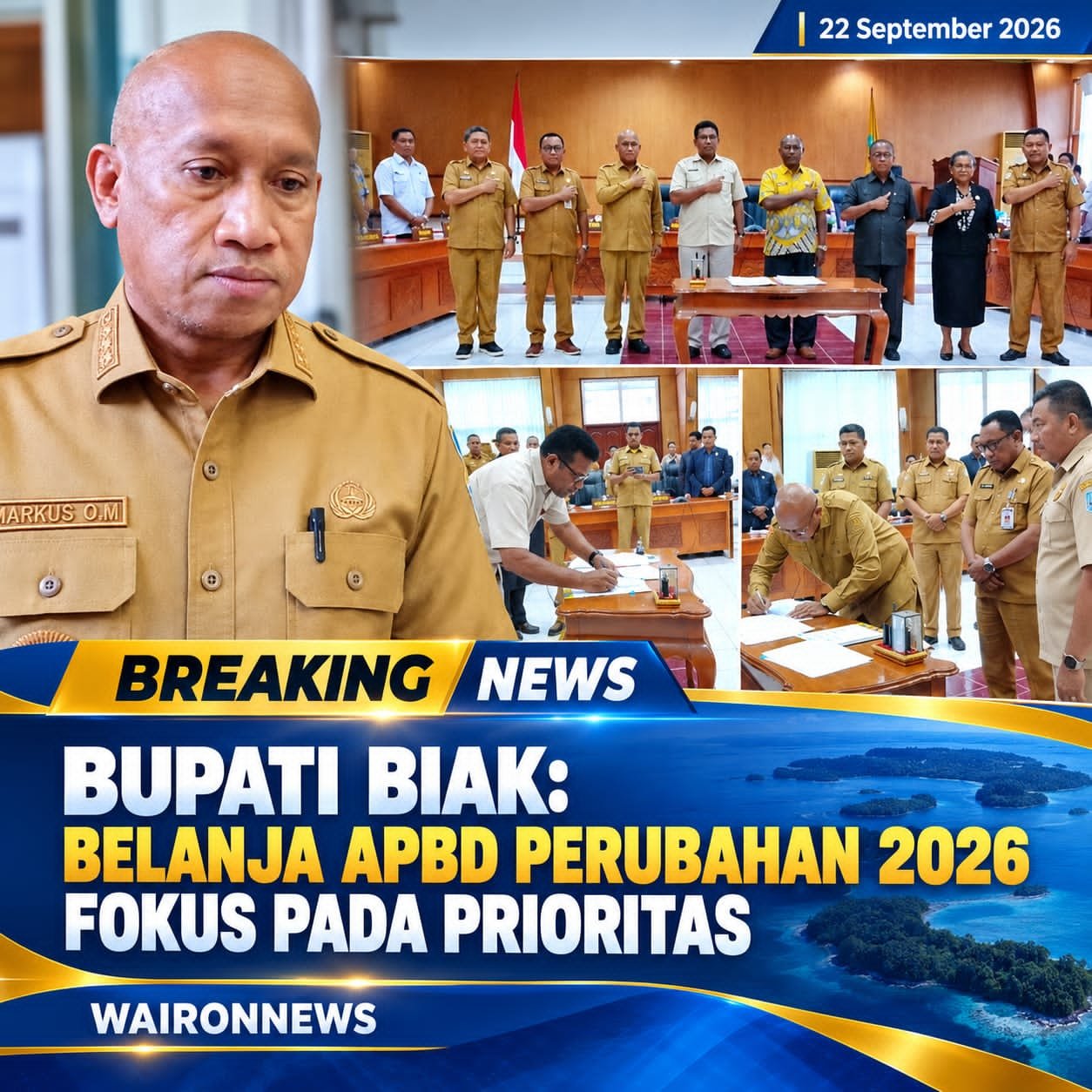 Bupati Biak: Belanja APBD Perubahan 2026 Fokus pada Prioritas