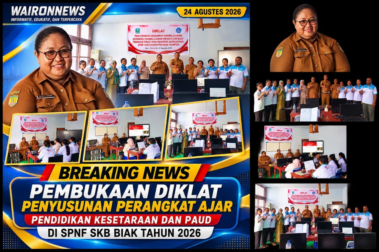 Pembukaan Diklat Penyusunan Perangkat Ajar Pendidikan Kesetaraan dan PAUD di SPNF SKB Biak Tahun 2026