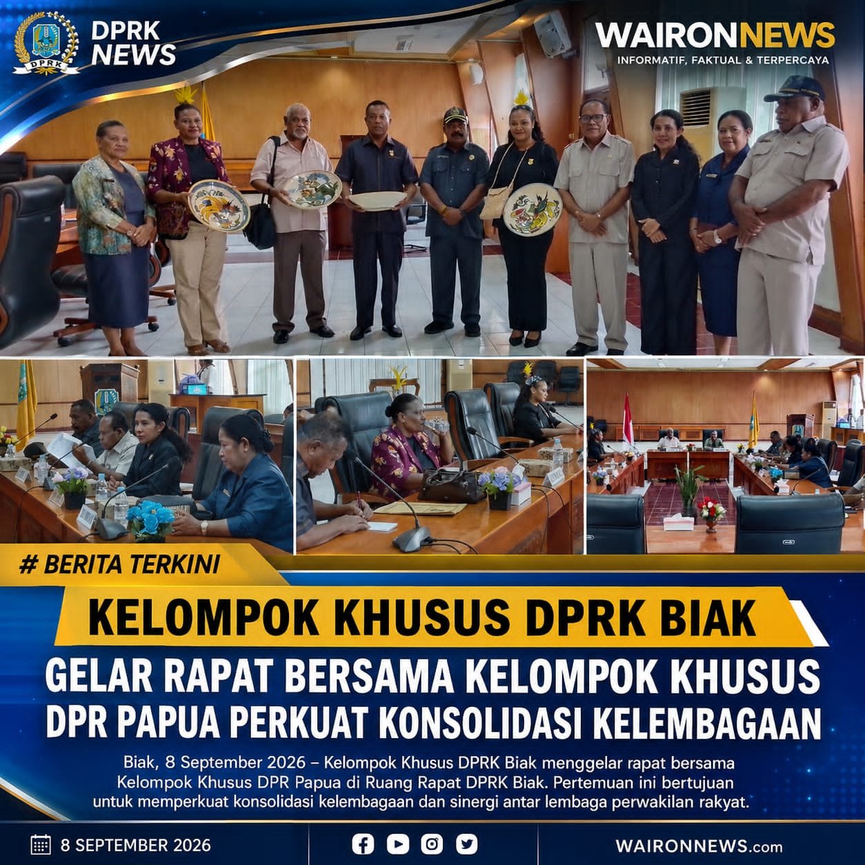 Kelompok Khusus DPRK Biak Gelar Rapat  Bersama Kelompok Khusus DPR Papua Perkuat Konsolidasi Kelembagaan
