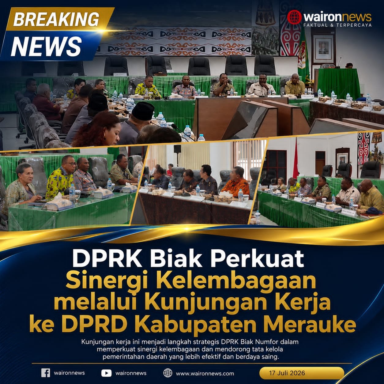 DPRK Biak Perkuat Sinergi Kelembagaan melalui Kunjungan Kerja ke DPRD Kabupaten Merauke