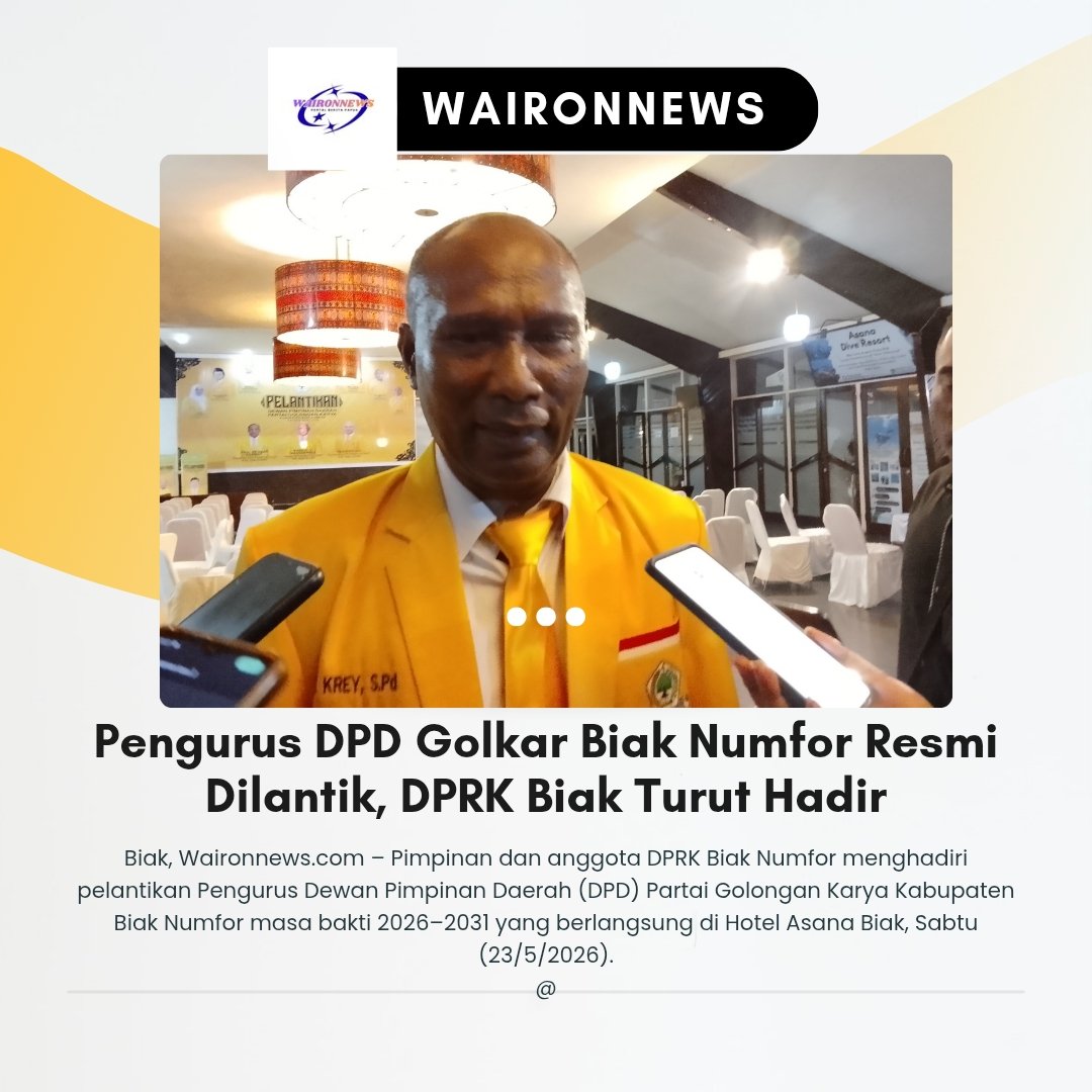 Pengurus DPD Golkar Biak Numfor Resmi Dilantik, DPRK Biak Turut Hadir